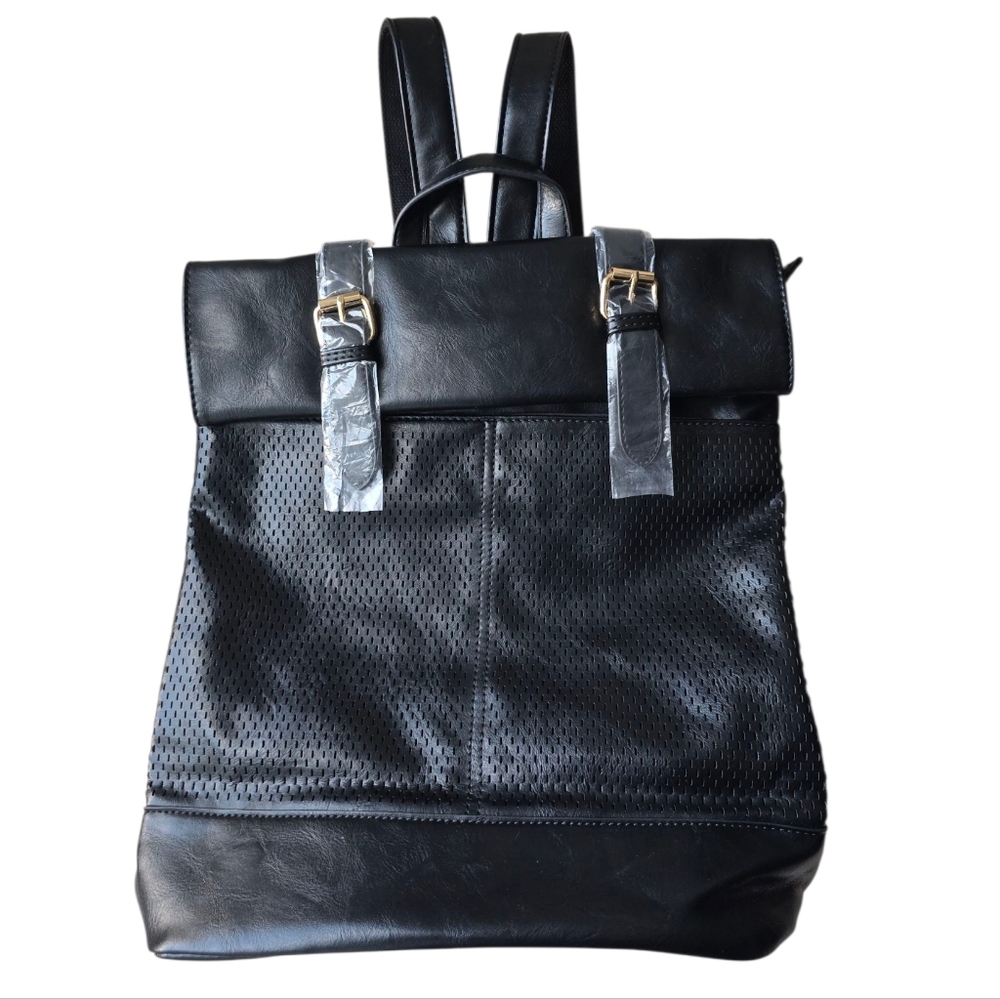 Virago Collection Vegan Leather Parker Fold-Over Backpack - Picture 3 of 10
